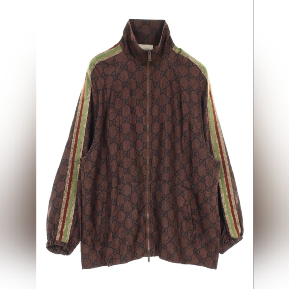 Gucci Monogram Windbreaker with Green and RedAccents (Gently used) - Picture 2 of 7